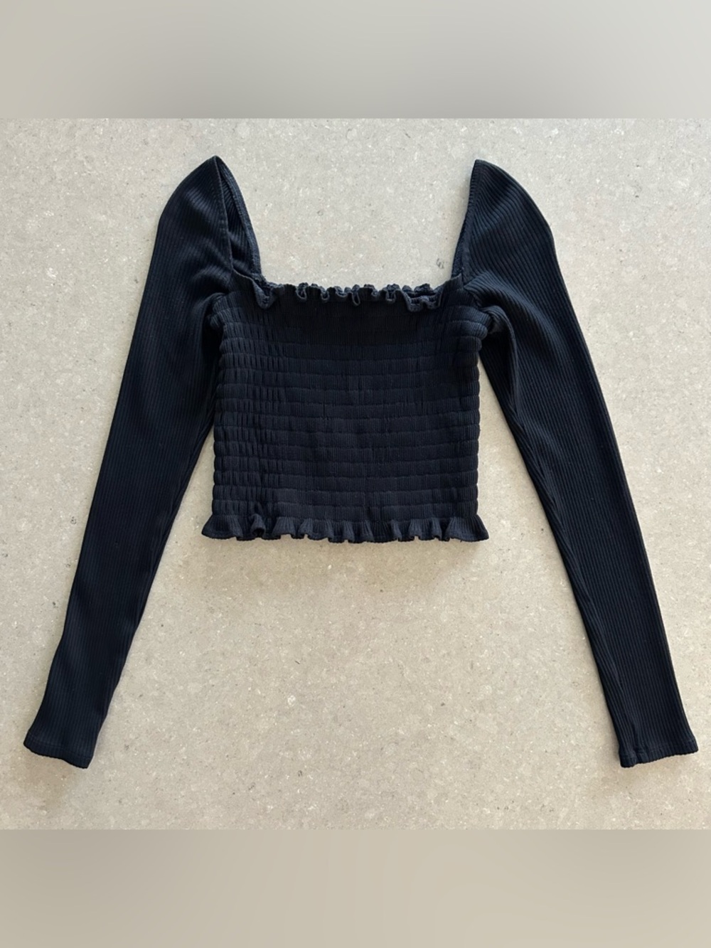 Reformation Sable Smocked Long-Sleeve Top - Picture 3 of 5